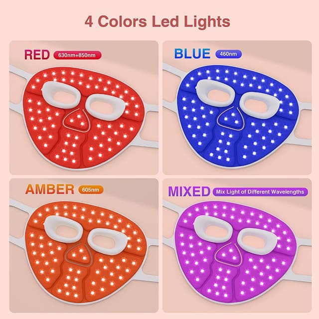 Anti-Aging Red Light Therapy LED Face Mask — 460nm + 605nm + 630nm, 70 LEDs 3