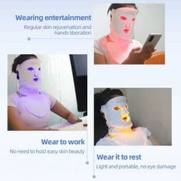 Red Light Therapy LED Face & Neck Mask — Silicone, 460nm + 590nm + 630nm, 904 LEDs 5