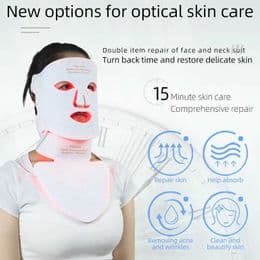 Red Light Therapy LED Face & Neck Mask — Silicone, 460nm + 590nm + 630nm, 904 LEDs 2
