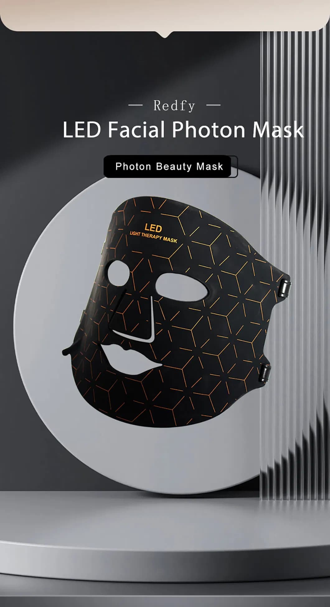 Red Light Therapy LED Face Mask — Portable detail 3