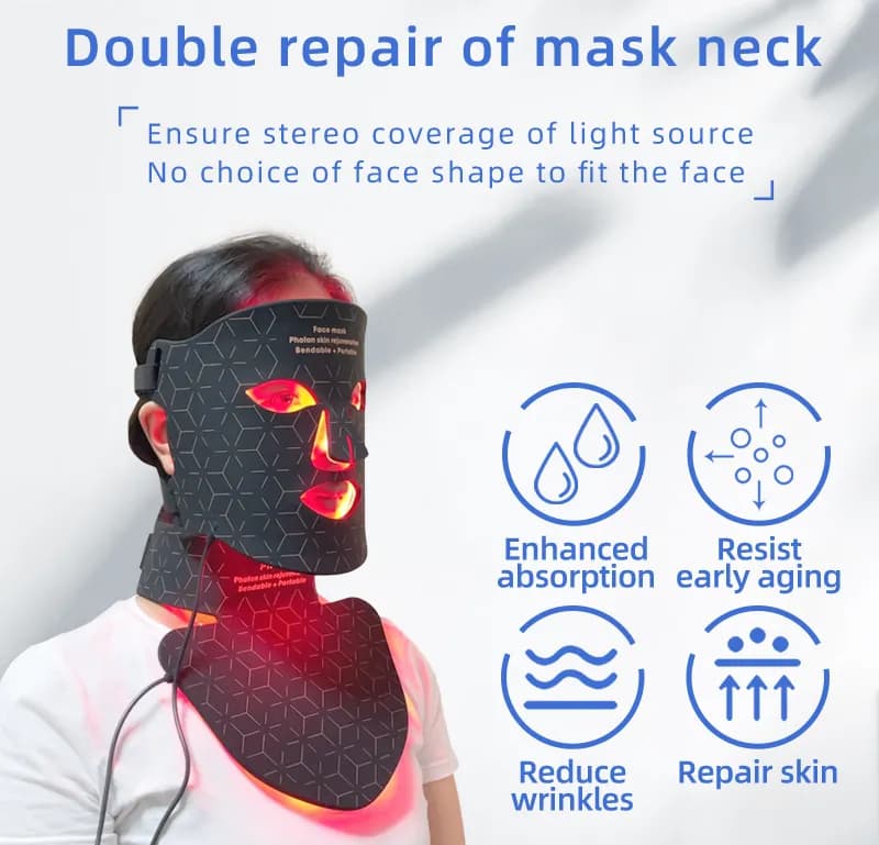 Anti-Aging Red Light Therapy LED Face & Neck Mask — Near-Infrared 850nm, Portable detail 2