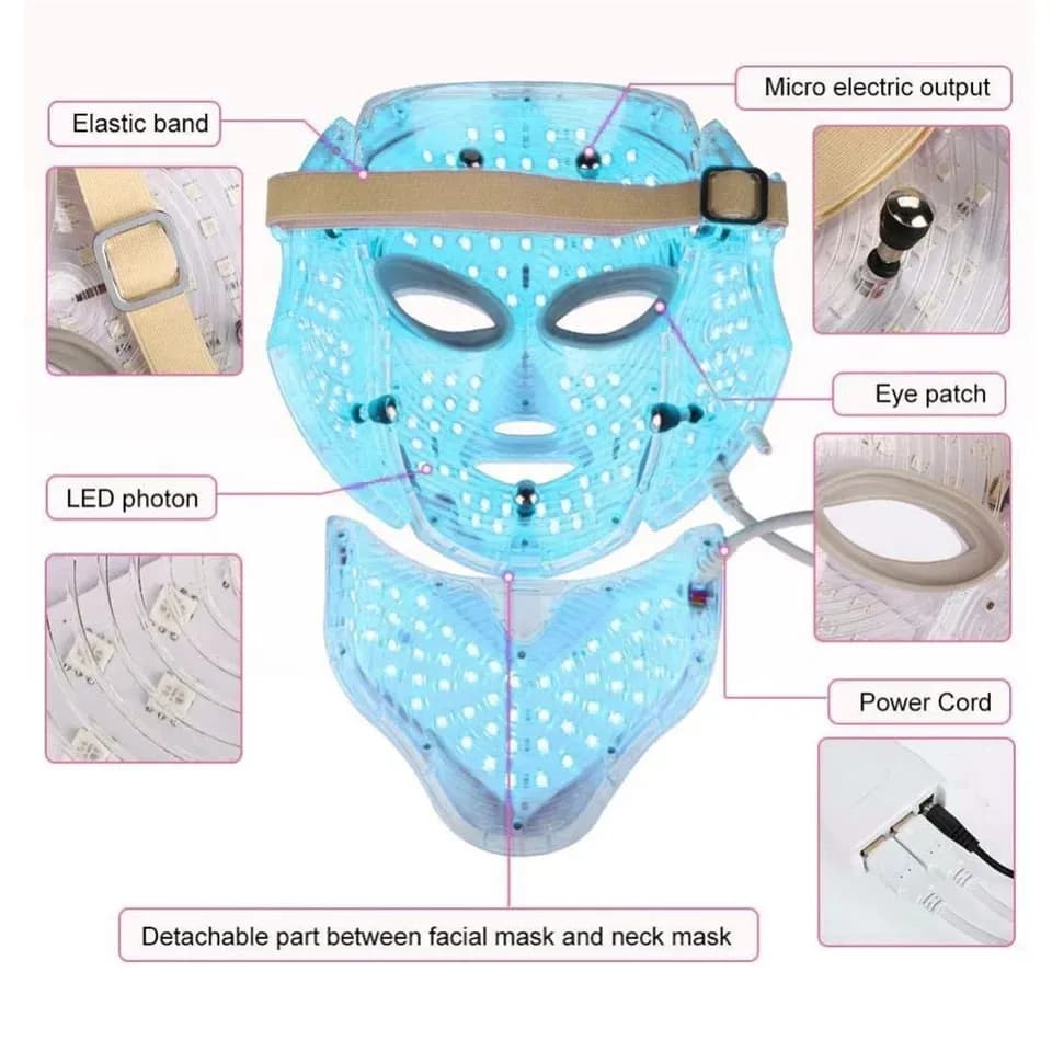 Anti-Wrinkle Red Light Therapy LED Face & Neck Mask — 7-Color detail 5