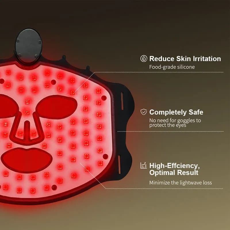 Acne Treatment Red Light Therapy LED Face Mask — Silicone — Blue Edition detail 3