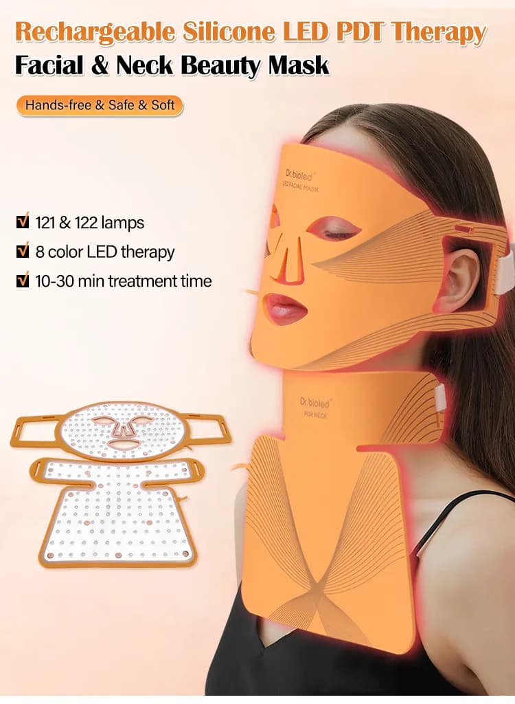 Red Light Therapy LED Face Mask — Silicone, 7-Color — Cleopatra Edition detail 1