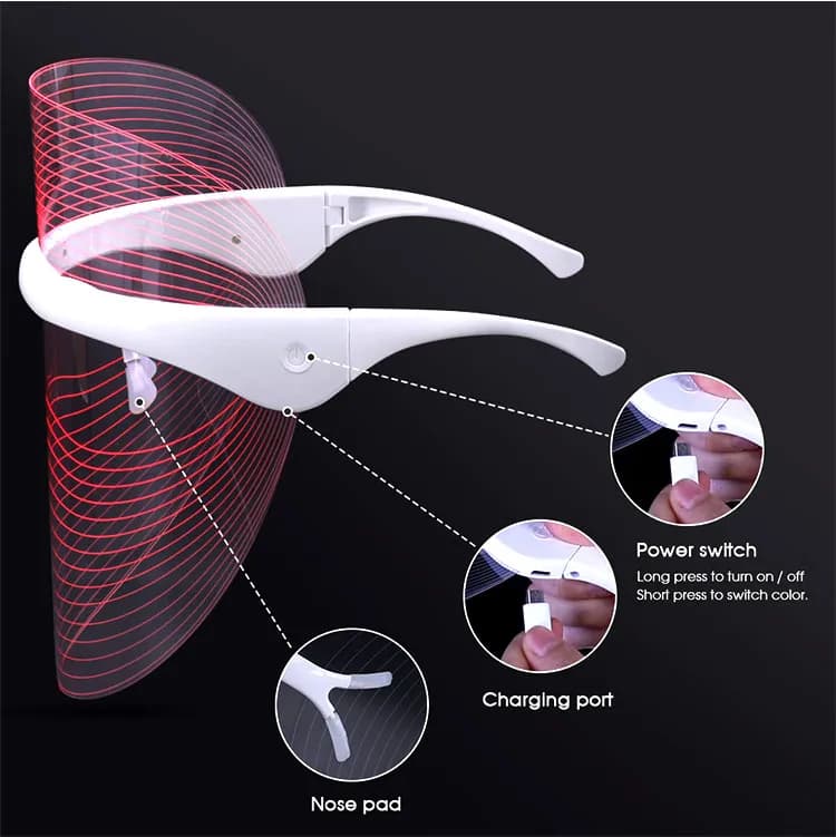 Red Light Therapy LED Face Mask — 7-Color — Transparent Edition detail 3