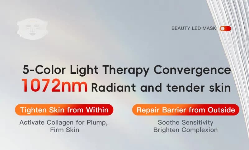 Skin Rejuvenation Red Light Therapy LED Face Mask — 5-Color detail 2