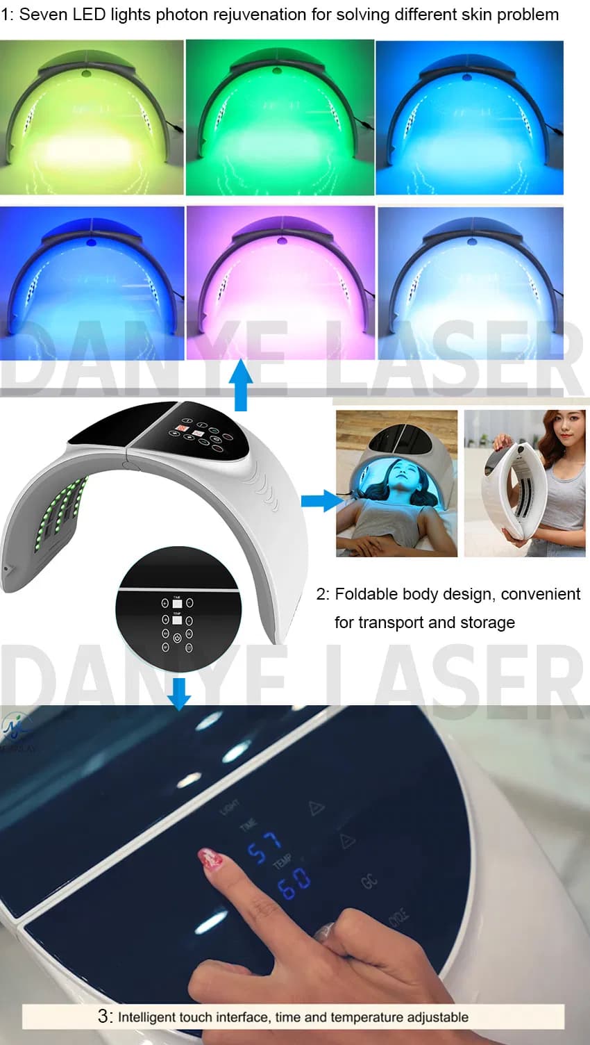 Red Light Therapy LED Face Mask — 7-Color — 2024 Edition detail 4