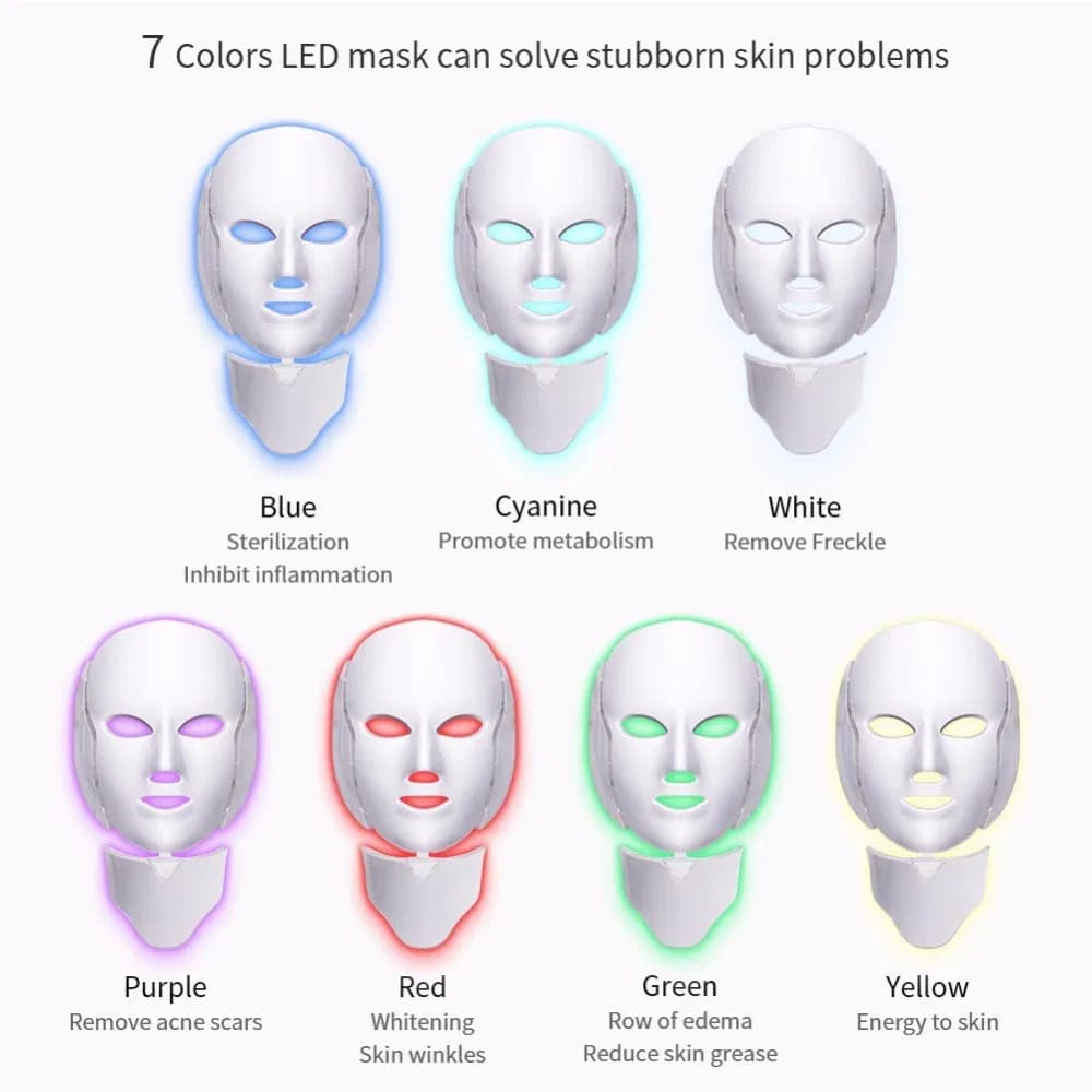 Red Light Therapy LED Face & Neck Mask — 7-Color detail 2