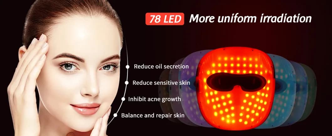 Acne Treatment Red Light Therapy LED Face Mask — 7-Color detail 3