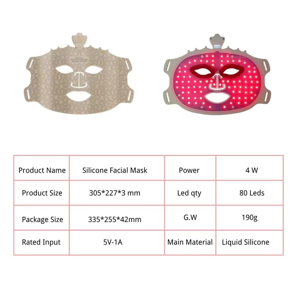 Anti-Wrinkle Red Light Therapy LED Face Mask — Silicone, 7-Color, Rechargeable detail 4