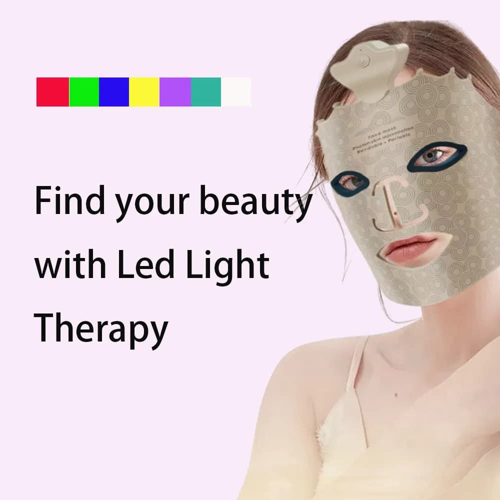 Anti-Wrinkle Red Light Therapy LED Face Mask — Silicone, 7-Color, Rechargeable detail 5