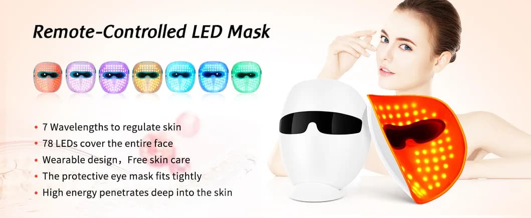 Acne Treatment Red Light Therapy LED Face Mask — 7-Color detail 1