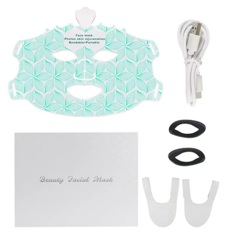 Anti-Wrinkle Red Light Therapy LED Face Mask — Silicone, 7-Color, Rechargeable detail 2