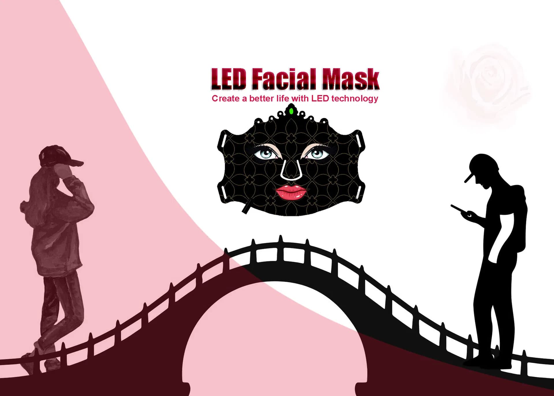 Red Light Therapy LED Face Mask — 384 LEDs detail 1