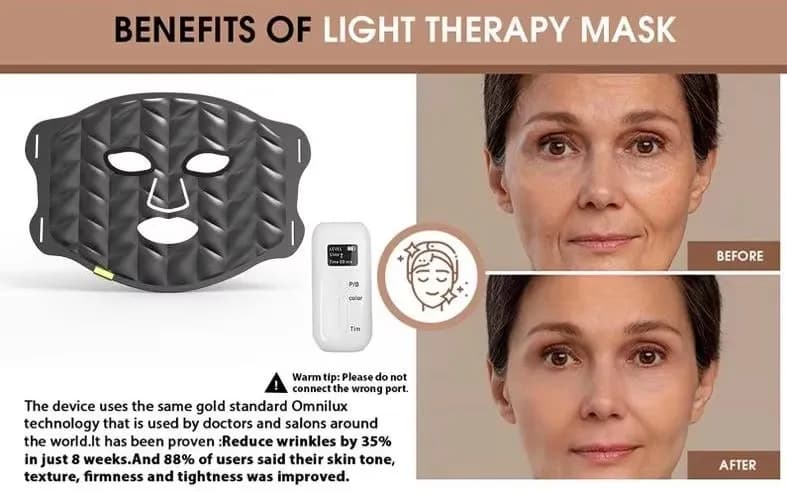 Red Light Therapy LED Face Mask — 460nm + 520nm + 590nm, 7-Color detail 5
