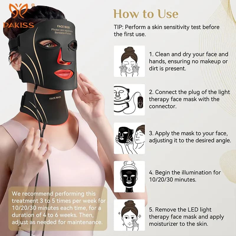 Acne Treatment Red Light Therapy LED Face & Neck Mask — 7-Color detail 5