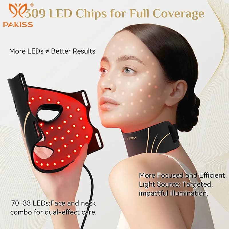 Acne Treatment Red Light Therapy LED Face & Neck Mask — 7-Color detail 3